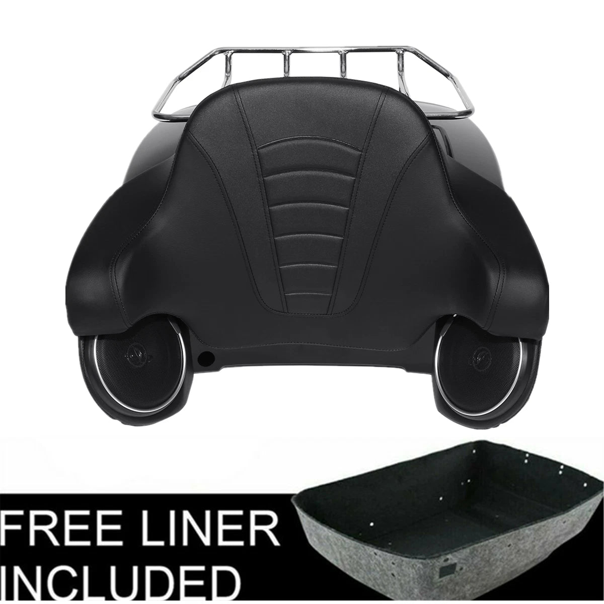 King trunk backrest rack w/speaker for Harley Touring Road Glide (2014–2025)