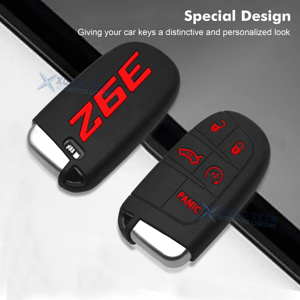 Silicone Remote Key Fob Shell Cover Case for Jeep Chrysler Dodge (2014-Up)