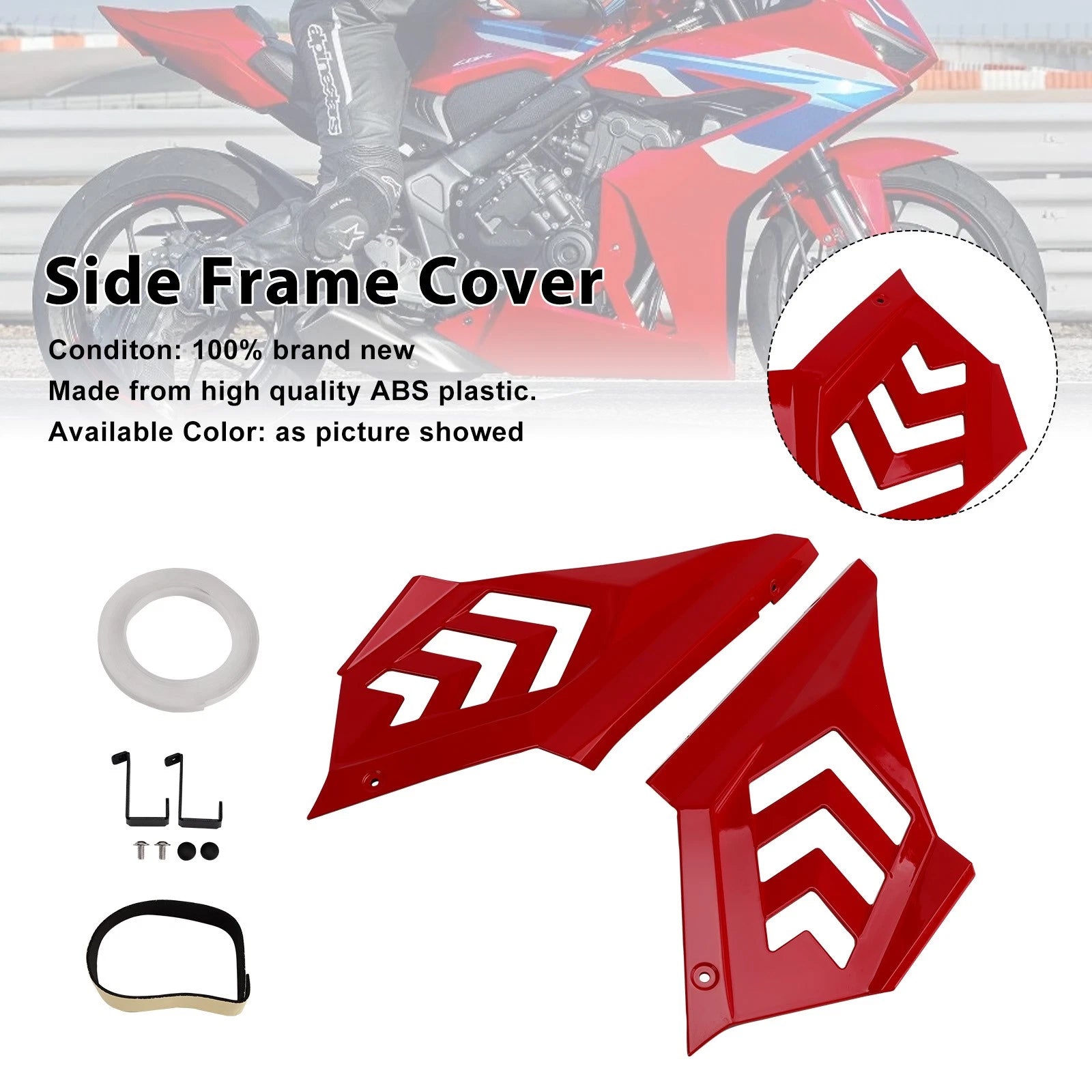 Side Frame Panel Protector Fairings Cover for Honda CBR650R (2024–2025) Red