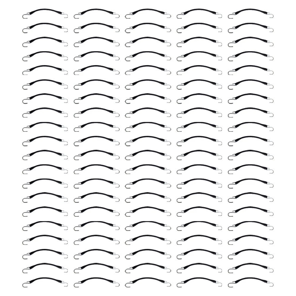 Set of 100 9" Rubber Bungee Tarp Straps for Flatbeds Trailers