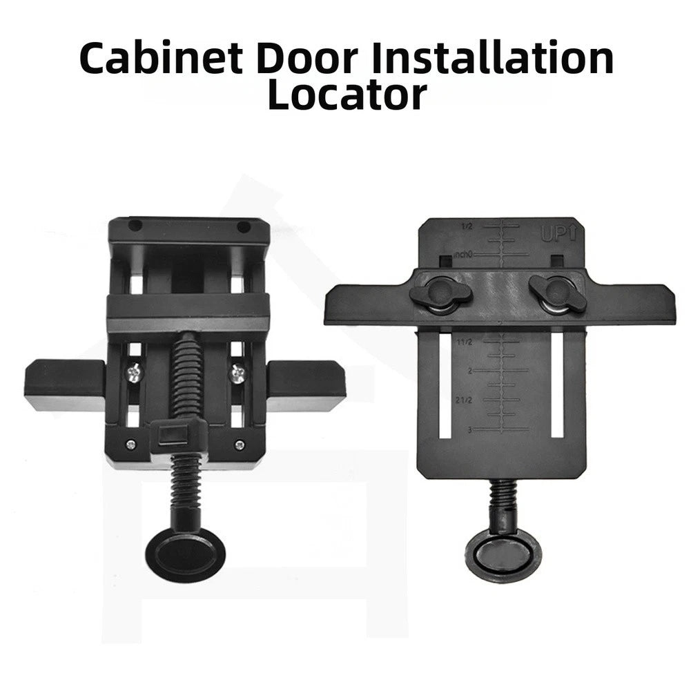 Adjustable ABS Black Door Mounting Clamp for Cabinet Installation (14.5-21 cm)
