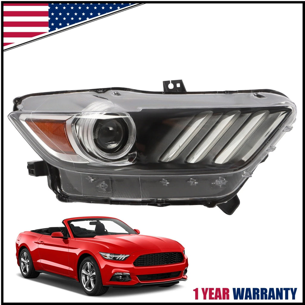 Right Passenger Side LED DRL Headlight Assembly for Ford Mustang (2015–2017)