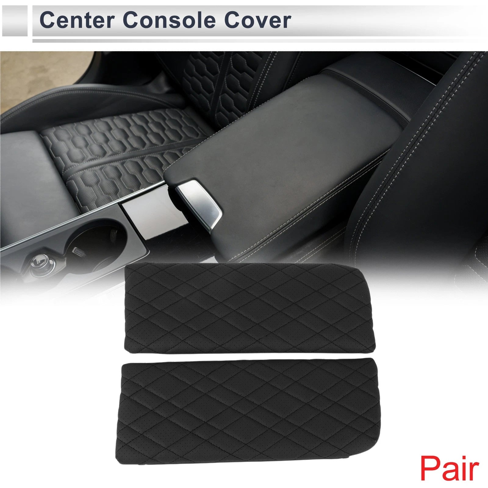 Center Console Cover with Storage Bag for BMW X7 (2019–2023) Black 1 Pair