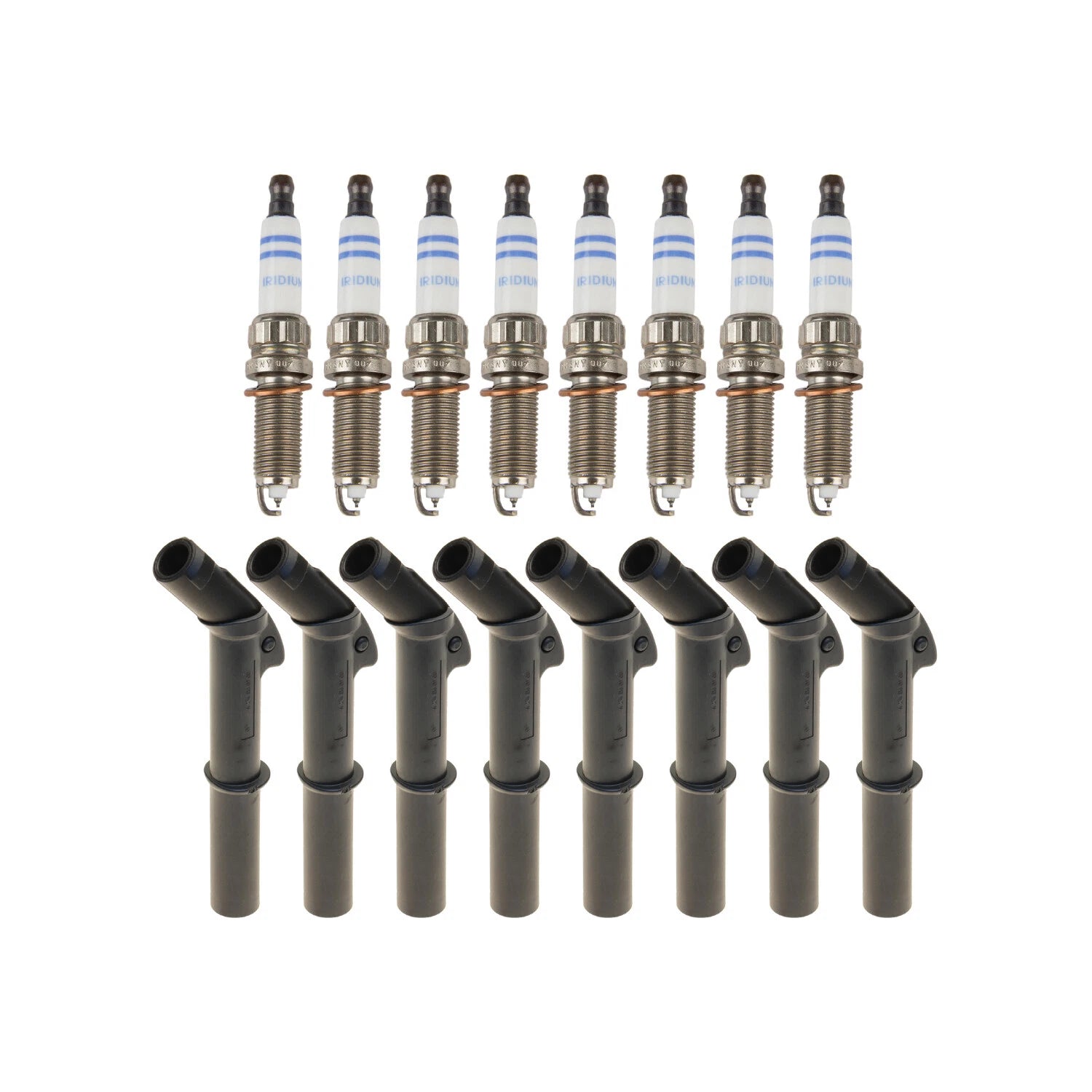 Set of 8 Spark Plugs & Ignition Coil Boots for C216 W218 C207 W221 V8