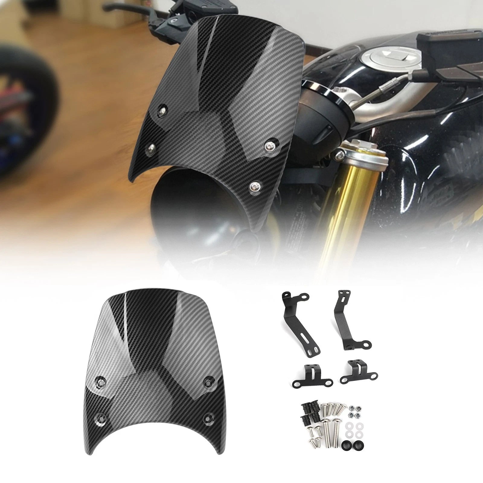Windshield Headlight Fairing for BMW R Nine T (2014–2017) Carbon