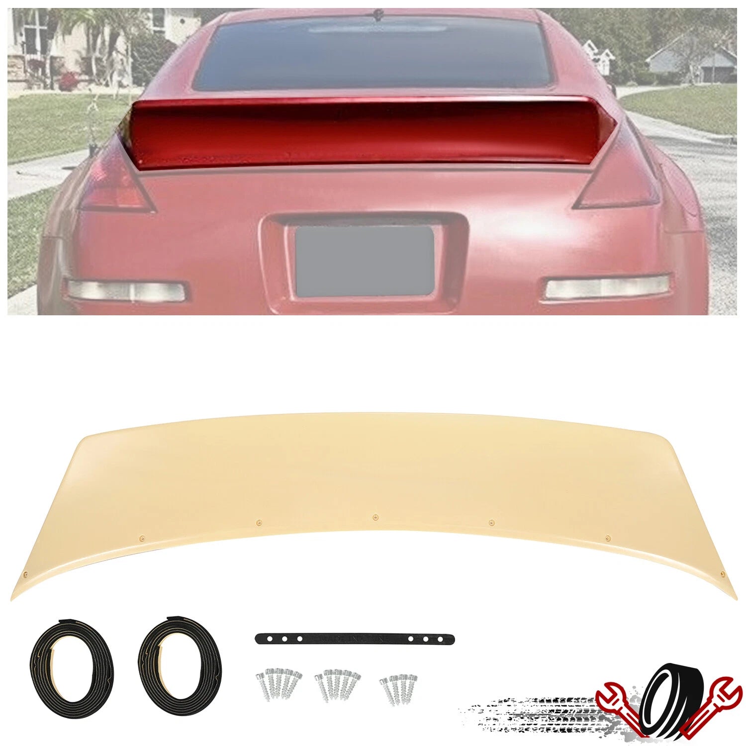 Paintable Ducktail Rear Trunk Spoiler for Nissan 350Z Z33 (2003–2008)