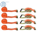Set of 4 E-Track Ratchet Straps 2" x 15' 4400LB Heavy Duty Tie Down