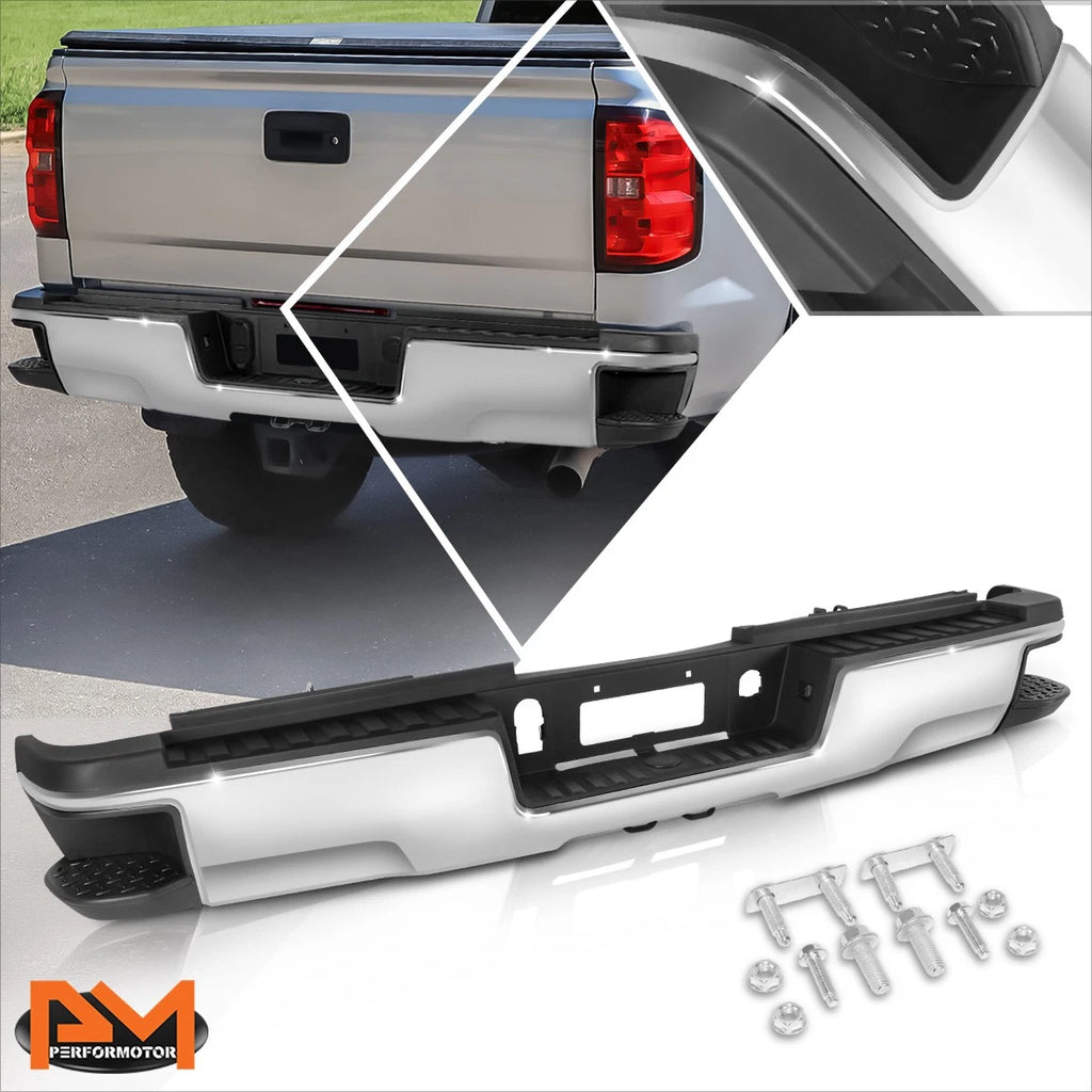 Rear Bumper with License Plate Lights for Silverado/Sierra 2500HD 3500HD (2015–2019)