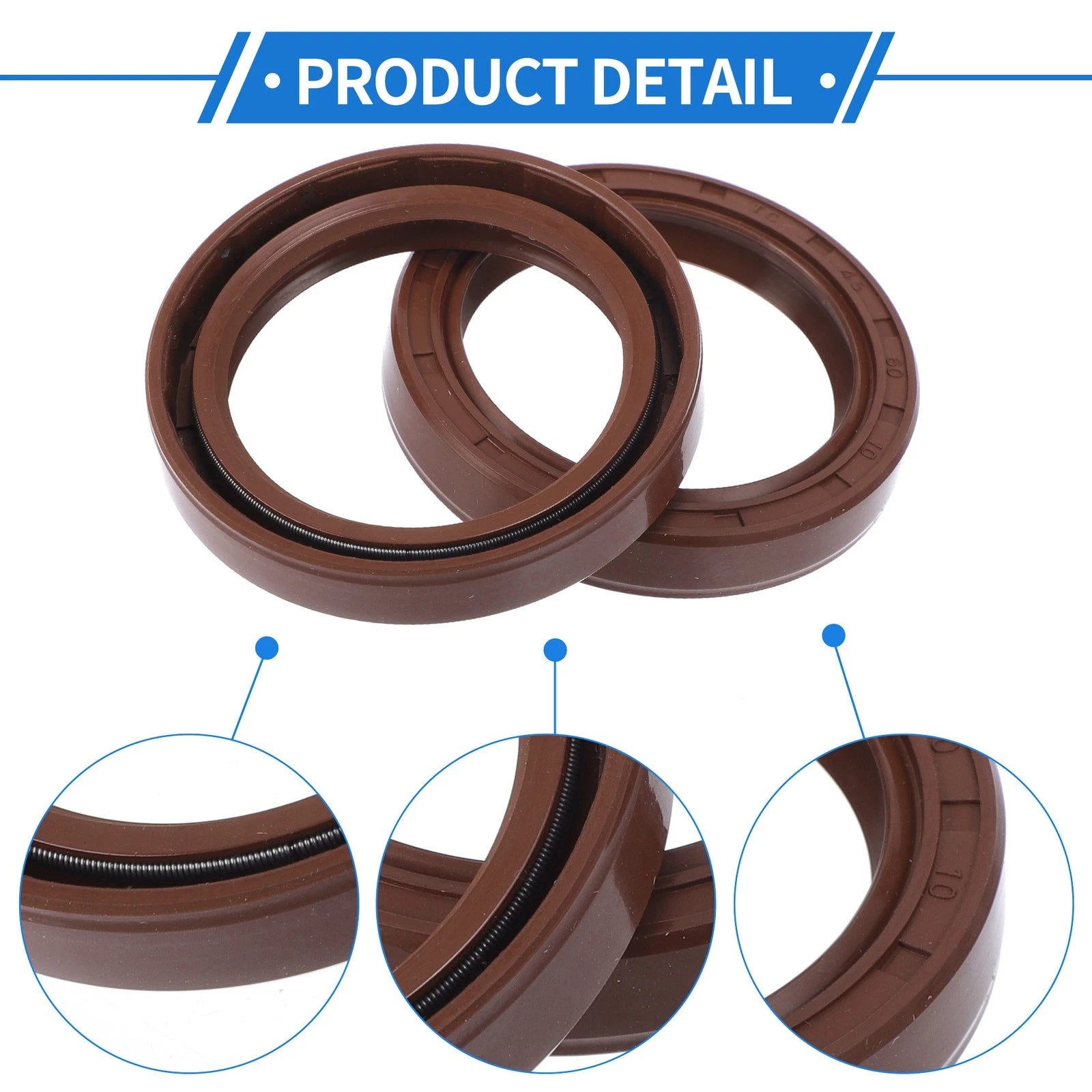 2X Oil Seal Rotary Shaft Seal FKM Rubber 45x60x10mm for Various Models
