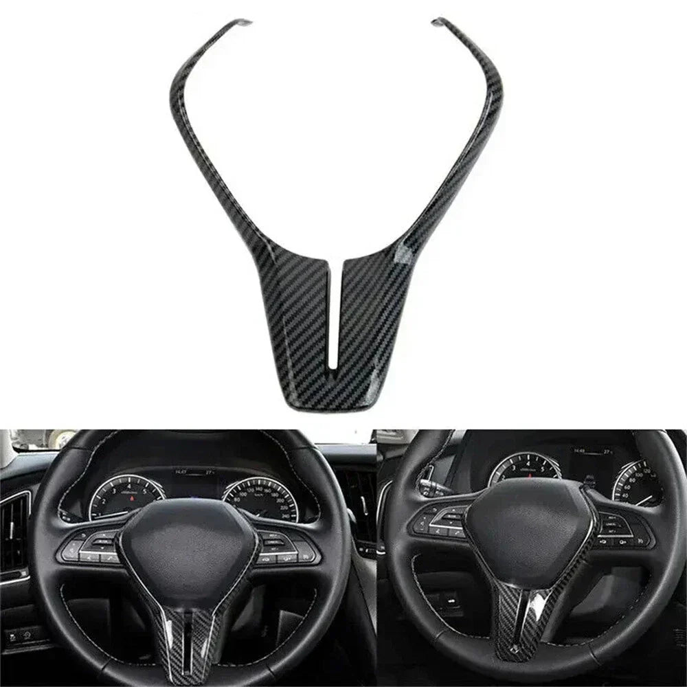 Steering Wheel Cover Trim ABS Carbon Fiber for Infiniti Q50 Q60 QX50 (17-22)