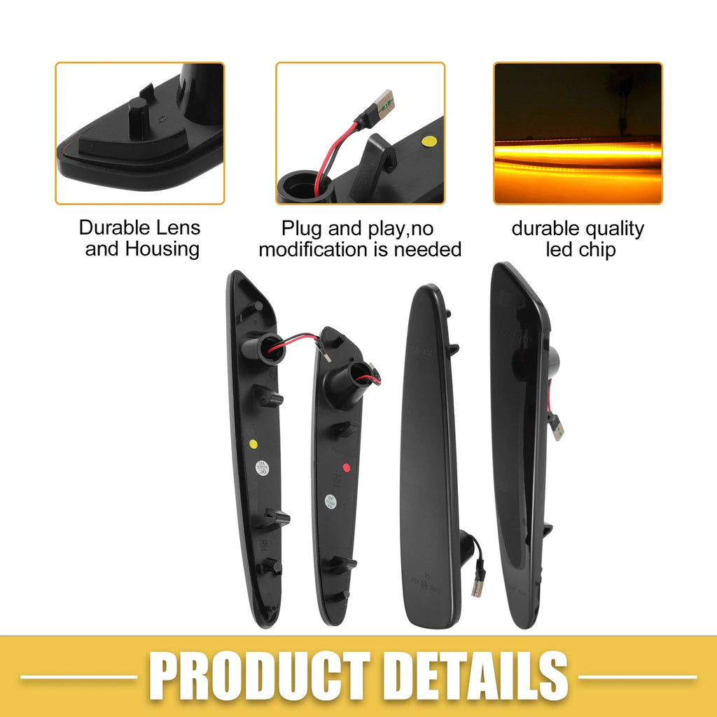 2X Front Rear LED Side Marker Light for Chevy (10440721, 718844746205)