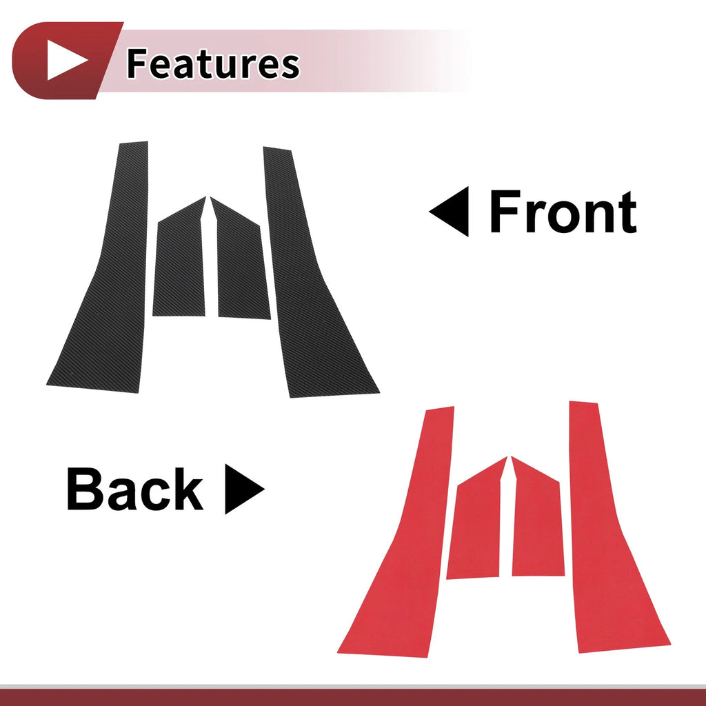 Door Pillar Window Trim for Toyota Wish (2003–2009) Carbon Fiber