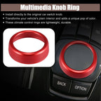 Multimedia Knob Cover Ring for BMW 1 2 3 4 5 6 7 Series X3 X4 X5 X6 (F01 F02) Red