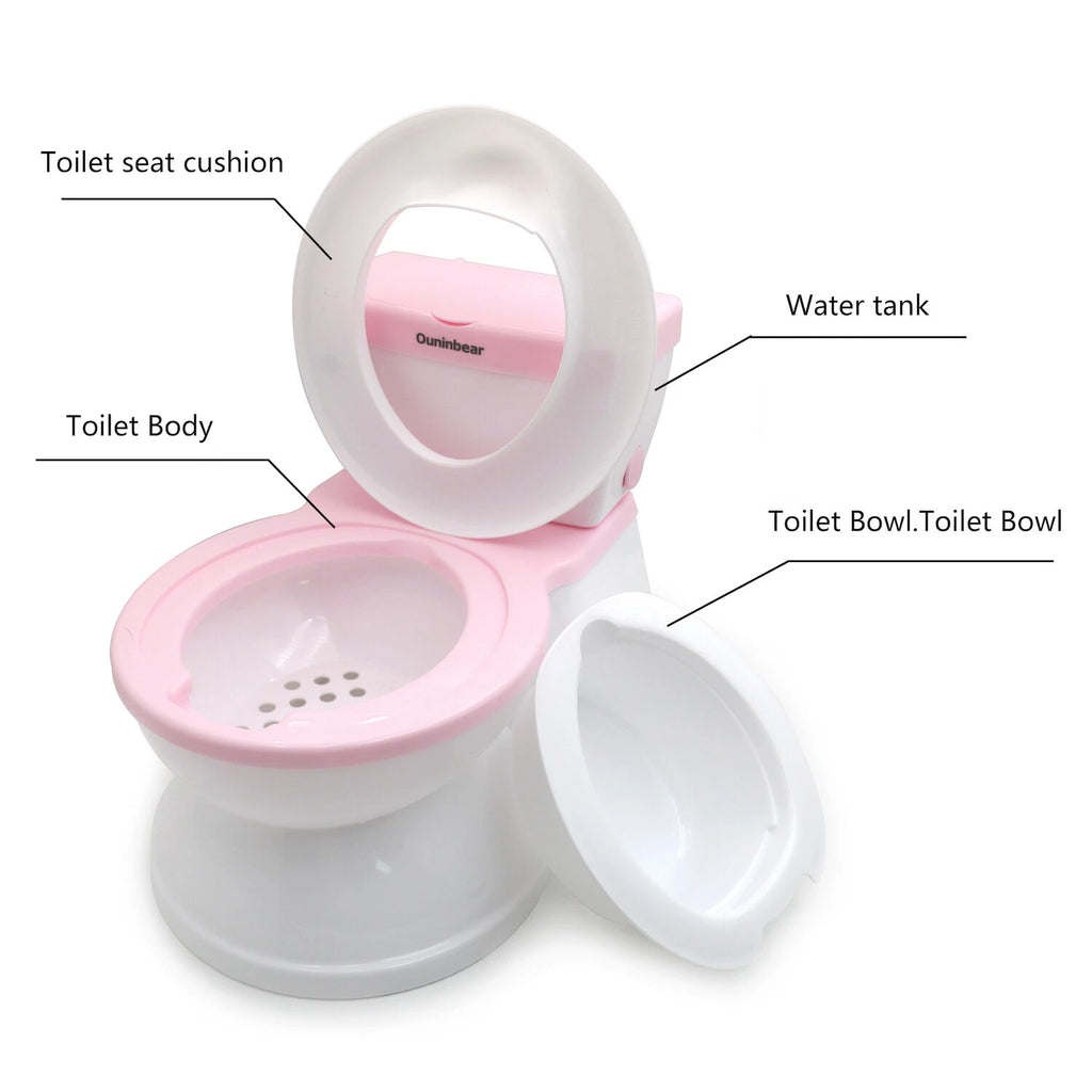 Toddler Potty Training Toilet for Kids with Flushing Sound Handle