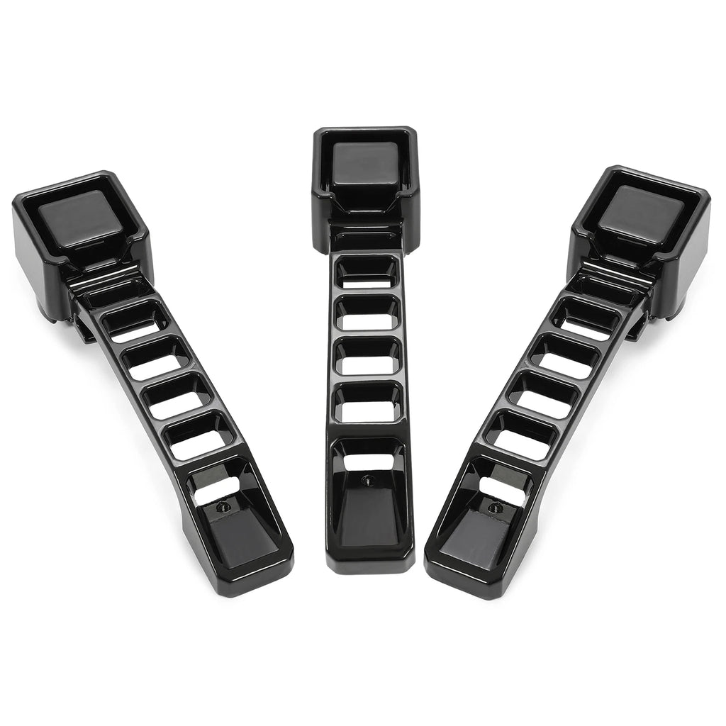 Set of 3 Black Aluminum Exterior Door Handles for Jeep Wrangler JK/JKU (2007–2018)