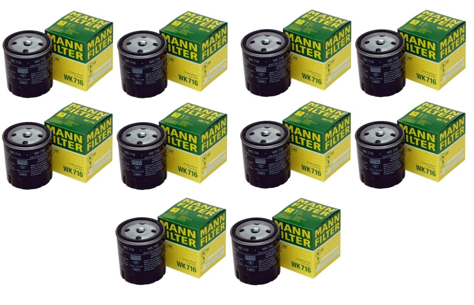 Set of 10 Fuel Filters WK716 for Mercedes Benz W123 W126 (1976–1985)