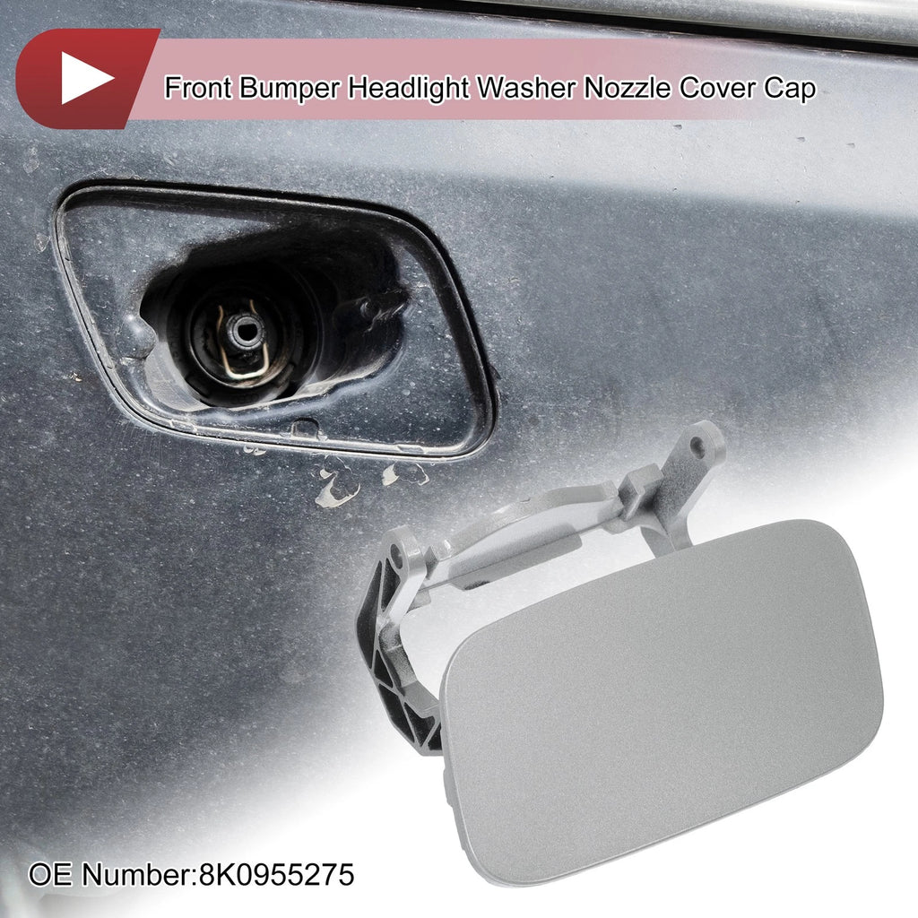 Front Left Washer Nozzle Cover Cap for Audi A4 (2013–2016) 1Pcs Silver Tone