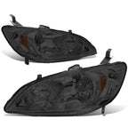 OE Style Smoked Amber Headlights for Honda Civic Sedan Coupe (2004–2005)