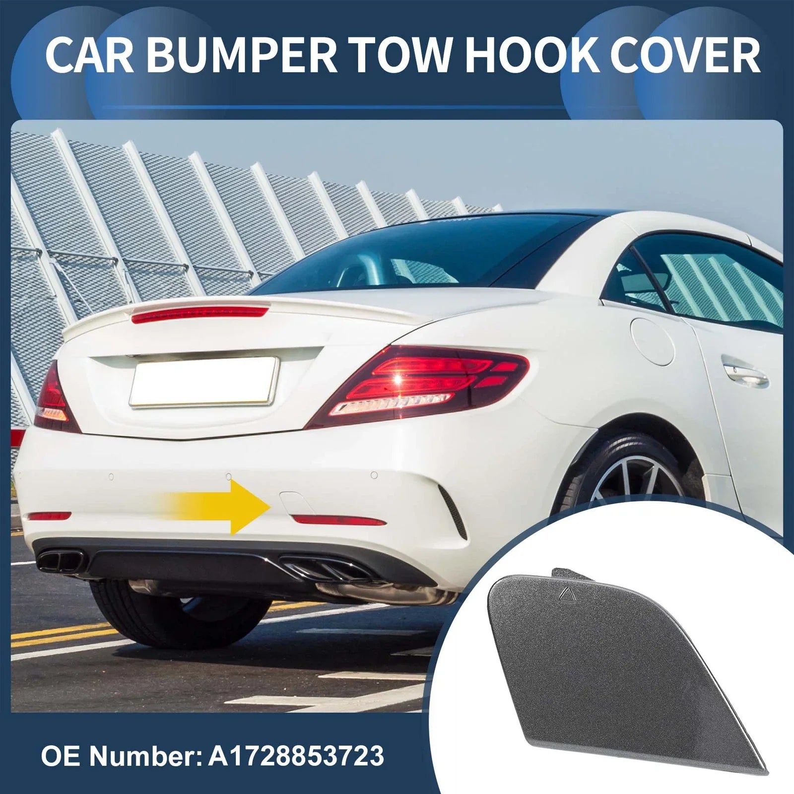 Rear Bumper Tow Hook Cap for Mercedes-Benz (2016-2023) Selenite Grey Metallic