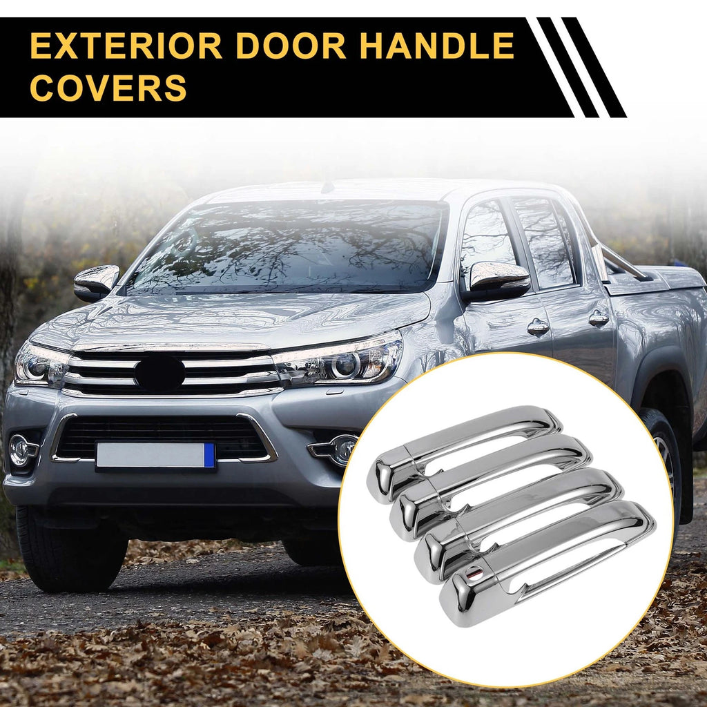 Set of 4 Car Door Handle Protectors for Dodge Ram 1500 (2009–2018) Silver Tone
