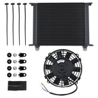 30 Row Aluminum Oil Cooler with Cooling Fan for Universal Vehicles 10AN