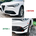 Gloss Black Front Bumper Side Air Vent Fin Trim for Alfa Romeo Stelvio (2017–2025)