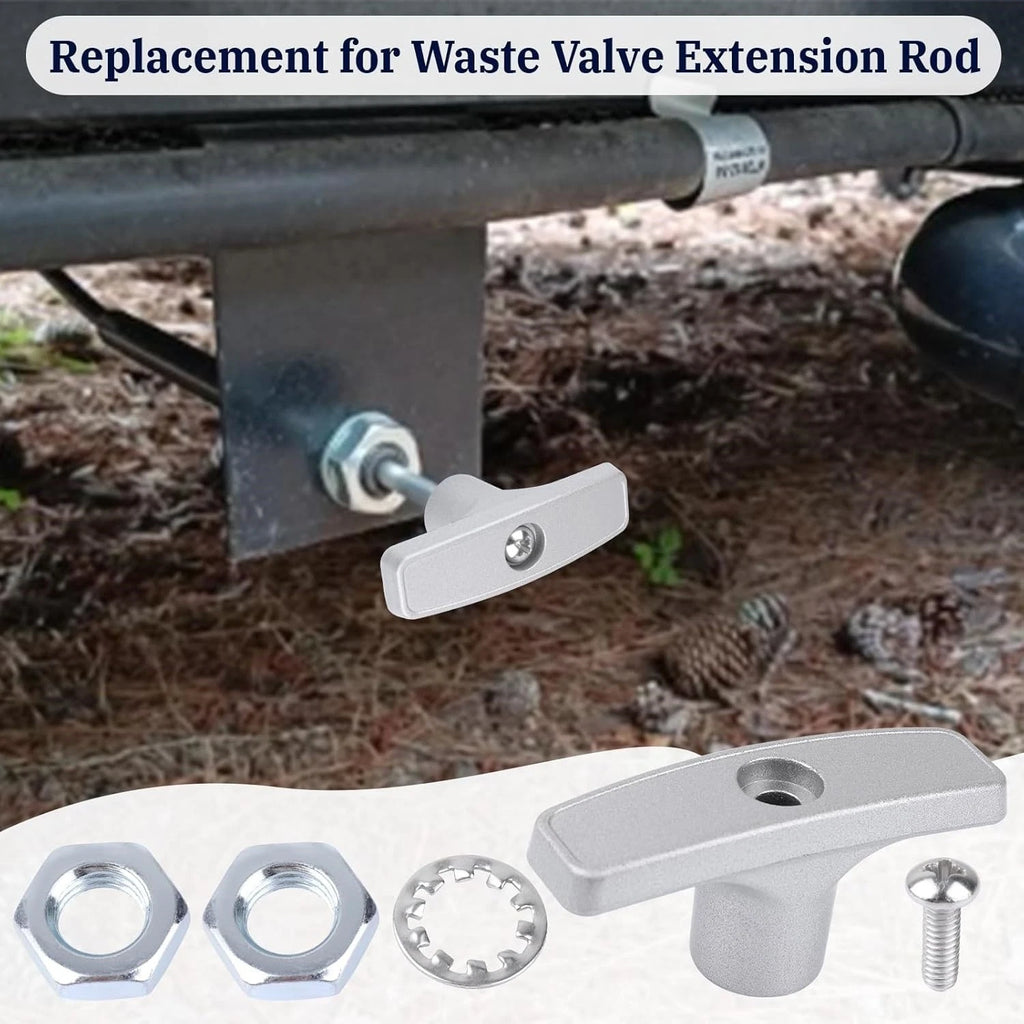 Set of 2 Aluminum RV Drain Valve Handles for Waste Valve Extension