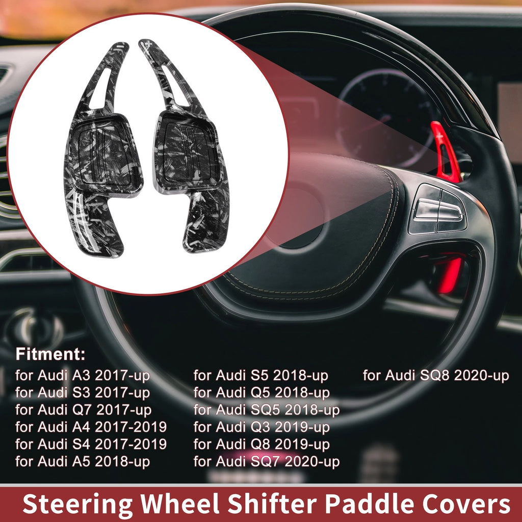 Set of 2 Gray Plastic Steering Wheel Paddles for Audi A3 (2017–Present)