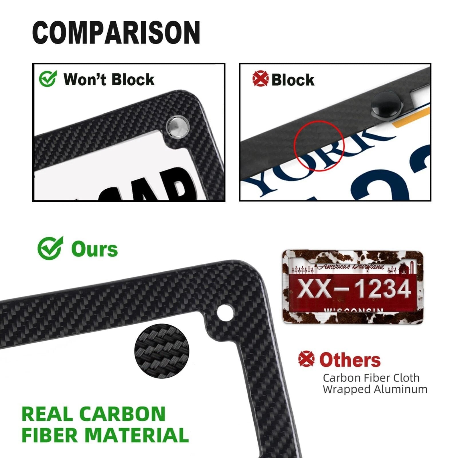 Carbon Fiber Motorcycle License Plate Frame for Motorcycle