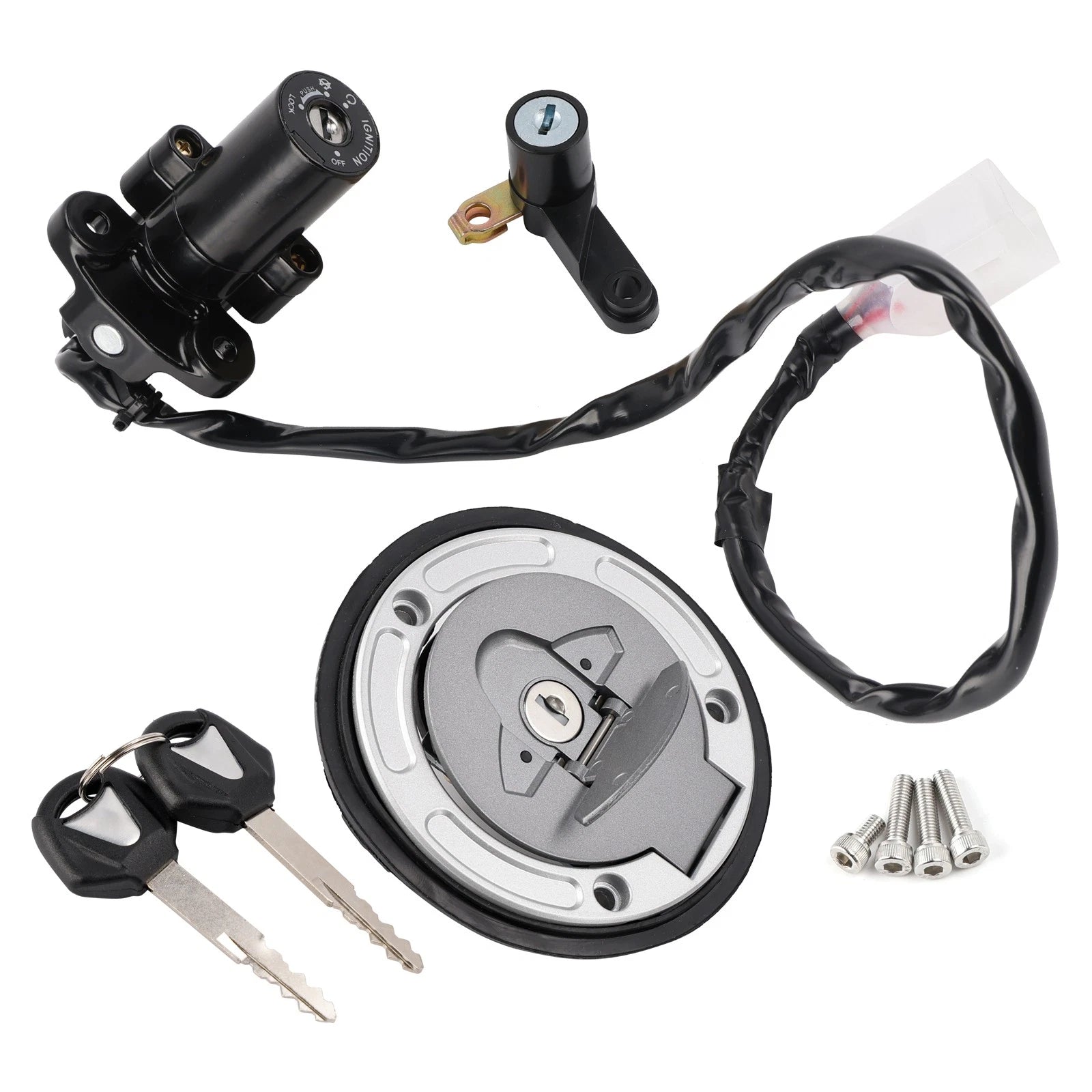 Ignition Key Switch Fuel Cap Seat Lock Set for Yamaha YZF R3 R25 (2019–2024)