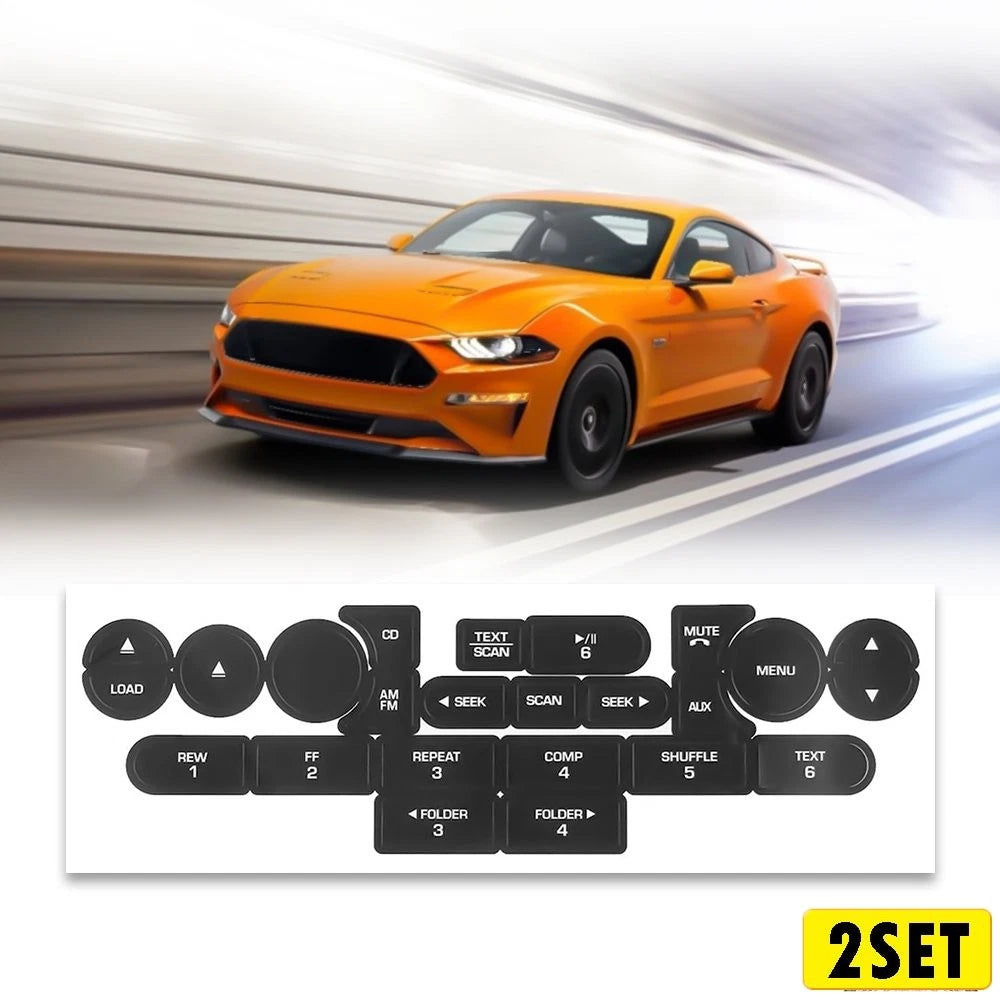 Set of 2 Replacement Radio Button Stickers for Ford Mustang (2005–2009)