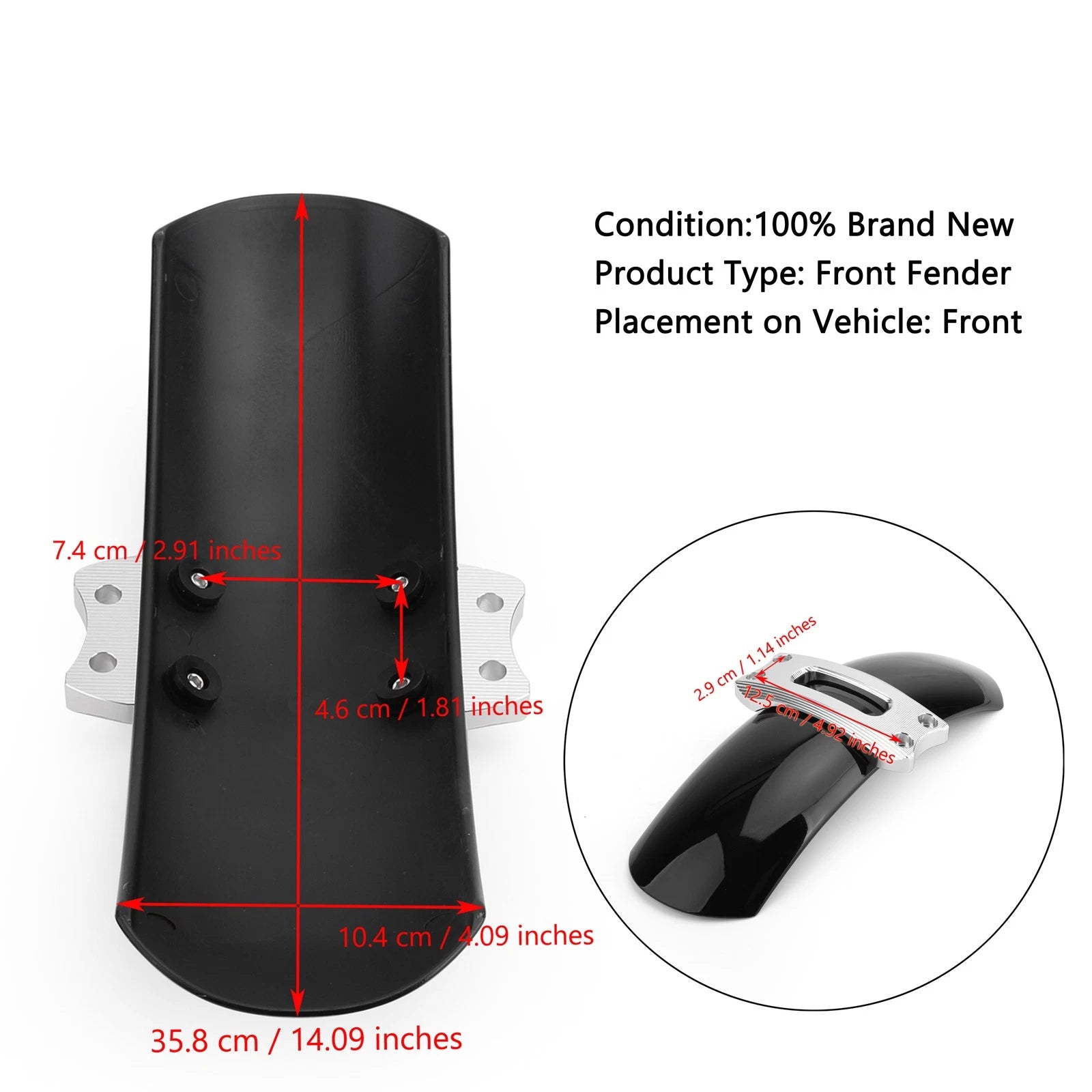 Front Wheel Fender Mudguard for BMW R Nine T Scrambler (2016–2019) Black