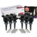 Set of 6 Ignition Coils & NGK Ruthenium HX Spark Plugs for Ford Mercury V6