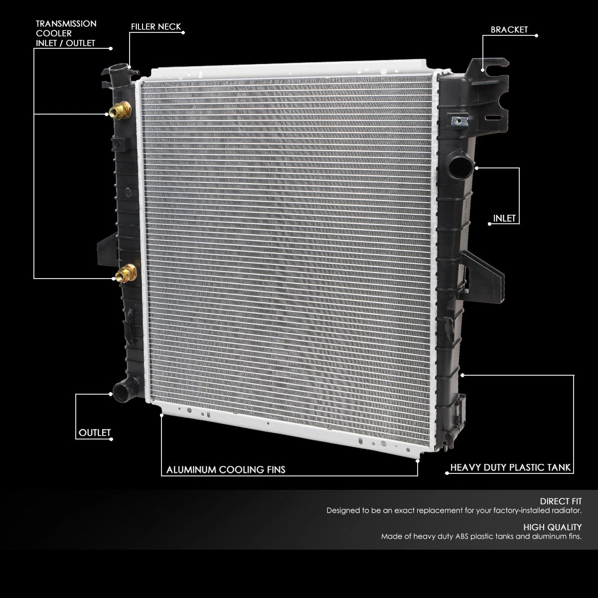 Aluminum Radiator for Ford Explorer Mountaineer 5.0L (1996–1999) DPI 1824