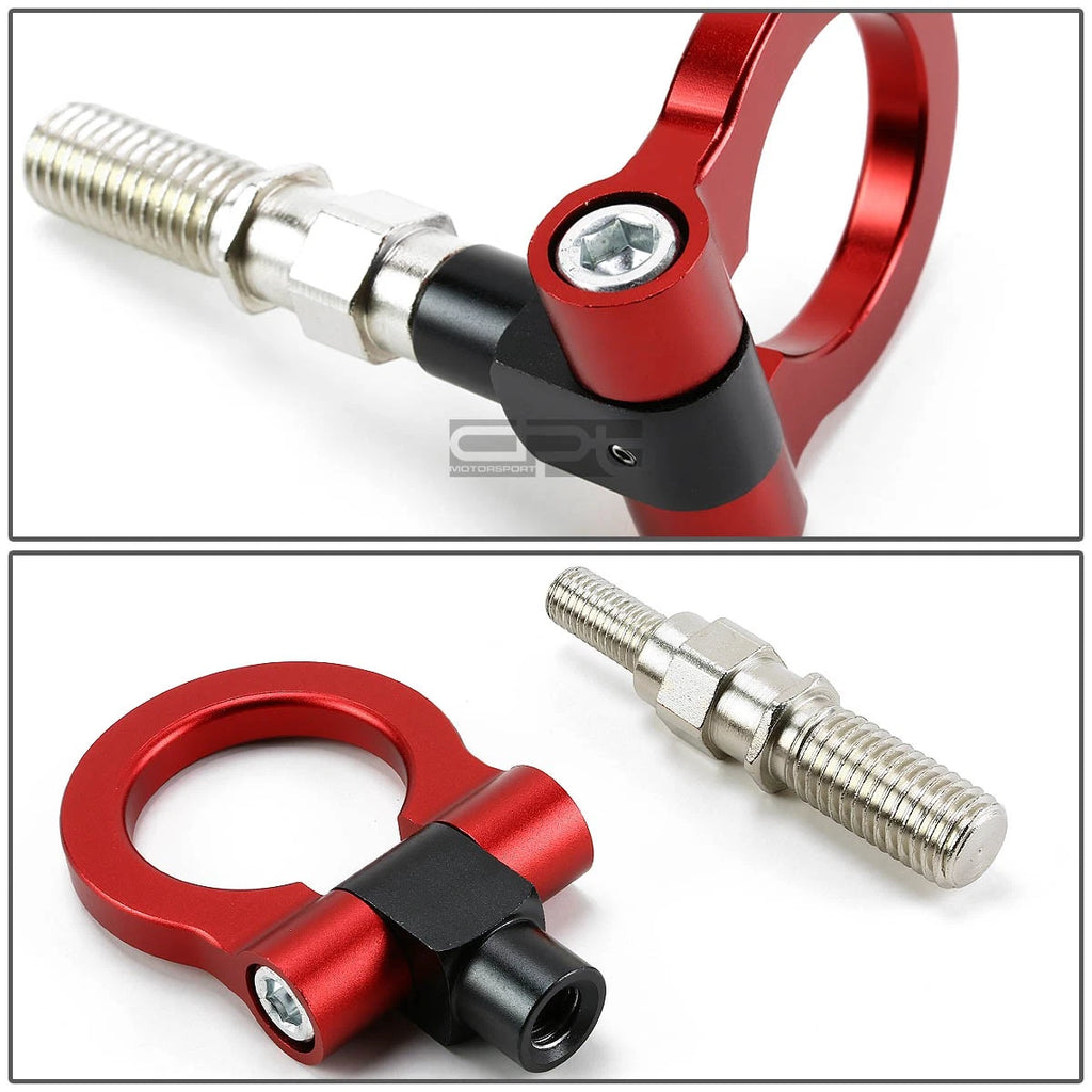 Aluminum Red Racing Towing Hook Kit for JDM Japanese Cars (1.88" Opening)