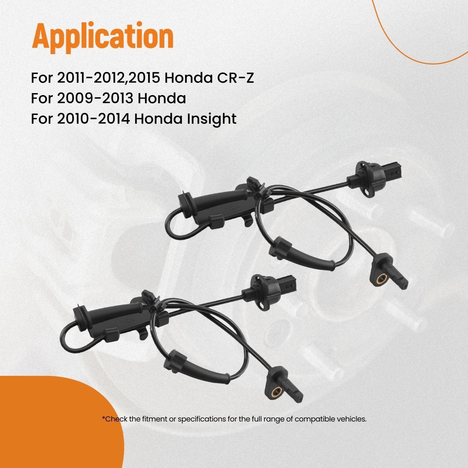 2X ABS Wheel Speed Sensor for Honda CR-Z (2011–2015) Fit (2009–2013)