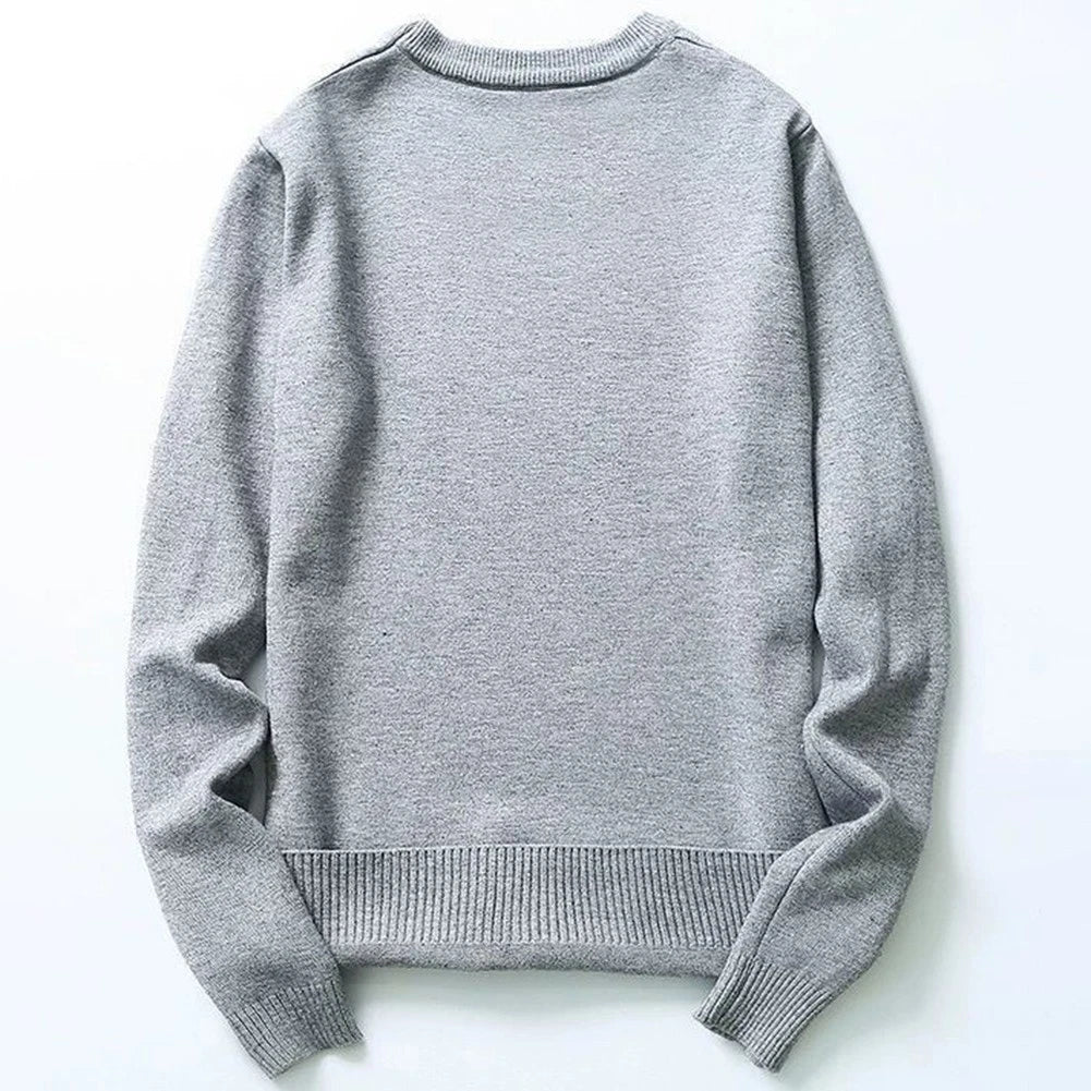 Slim Fit Round Neck Sweater for Men (Casual Knitwear)