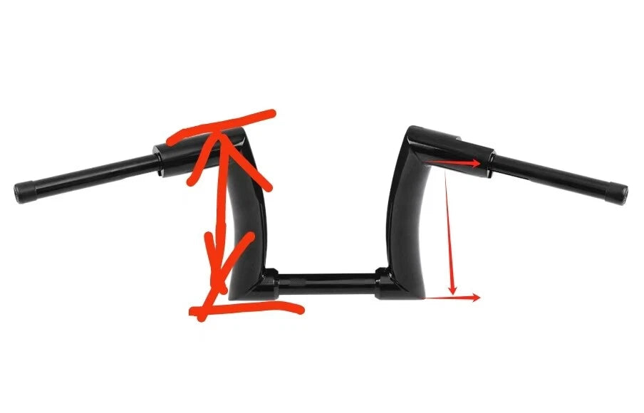 14" Black Rise Ape Hanger Handlebar for Harley Touring (2014–2023)