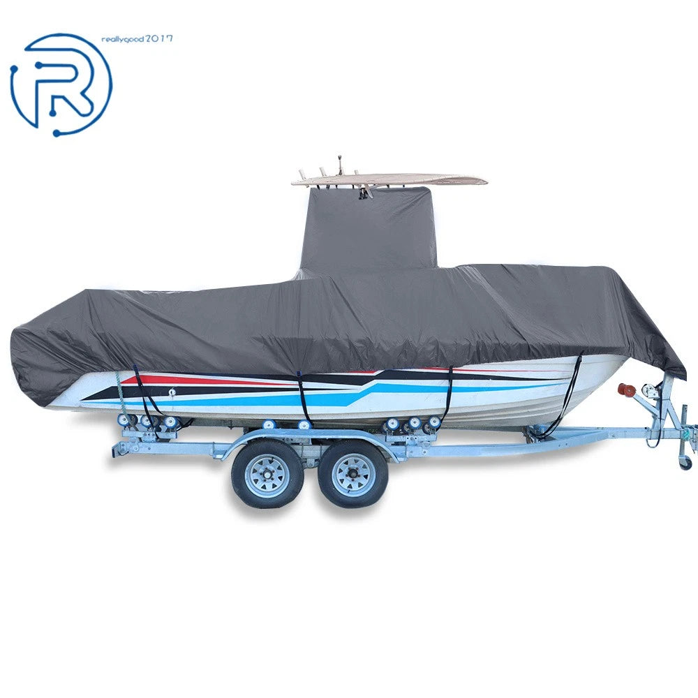 Boat Cover for Center Console Boats with T-Top Roofs (20-24ft) Grey