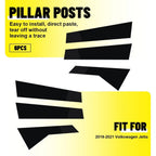 Set of 6 Door Pillar Post Trim Covers for Volkswagen Jetta (2019–2021) Gloss Black