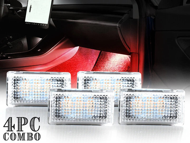 Set of 4 Red LED Interior Atmosphere Lights for Tesla Model 3 (2017–2019)