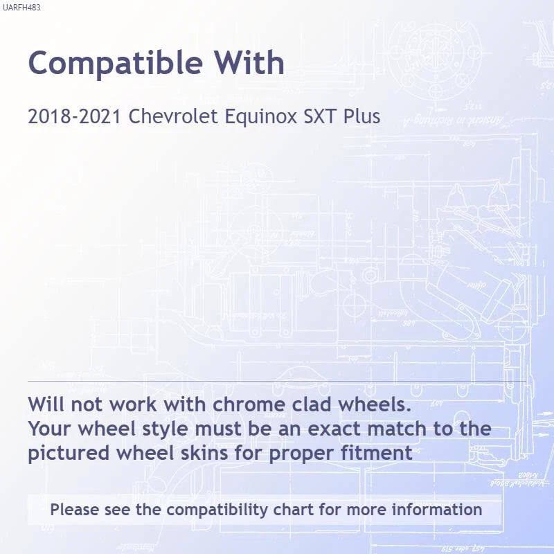 Wheel Skins Gloss Black 5 Spoke Set for Chevy Equinox LS (2018–2021)