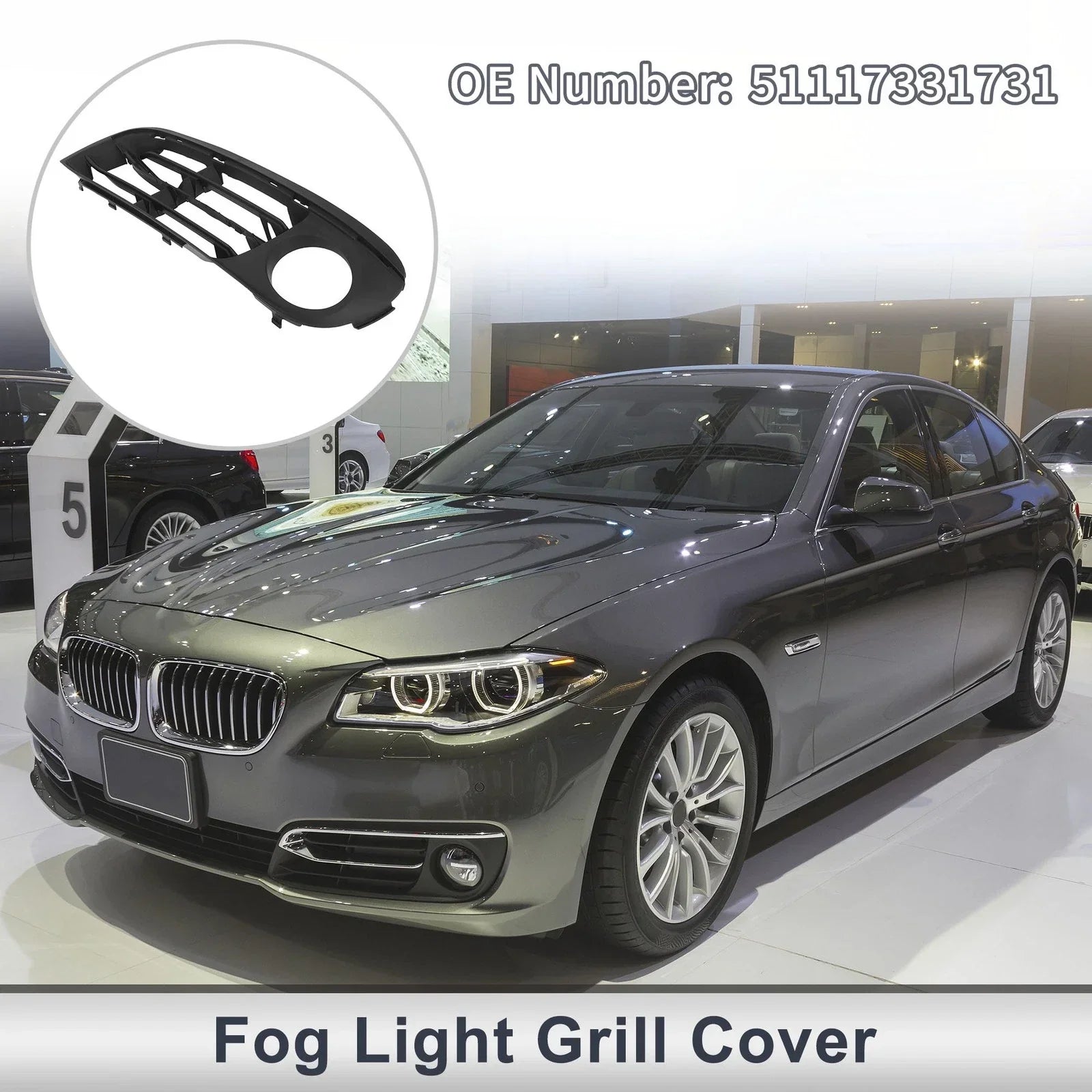 1x Front Left Fog Light Grill for BMW 528i (2014-2016)