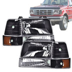 Headlights with Bumper Corner Lamps for Ford F150 F250 F350 Bronco (1992–1996)