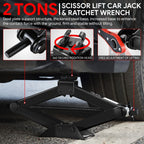 Set of 2 Scissor Lift Jacks for SUV (4400 lbs Capacity, 4.33-15.75")