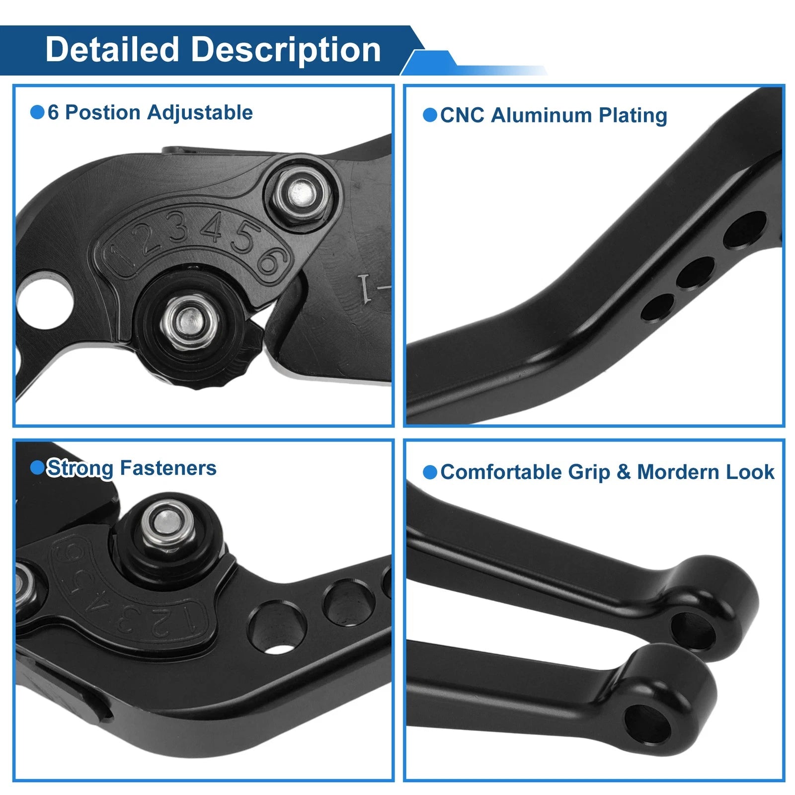 Adjustable Short Brake Clutch Lever Set for BMW F650GS (2008–2012) Black