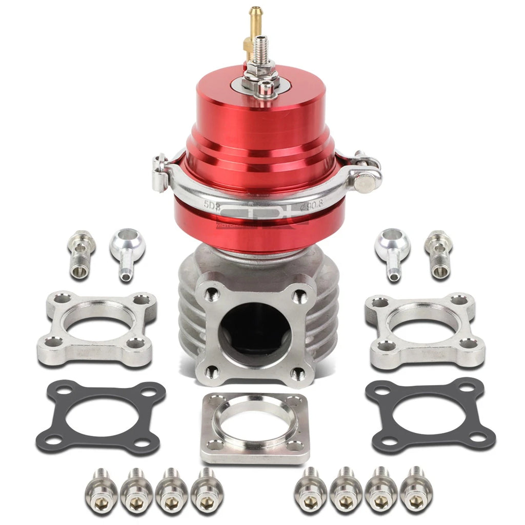 Universal 46mm Turbo 4-Bolt Wastegate Bypass Exhaust + Spring Red