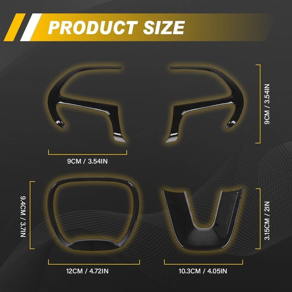 4X Inside Steering Wheel Cover Trim for Dodge Challenger Durango (2014–2023)