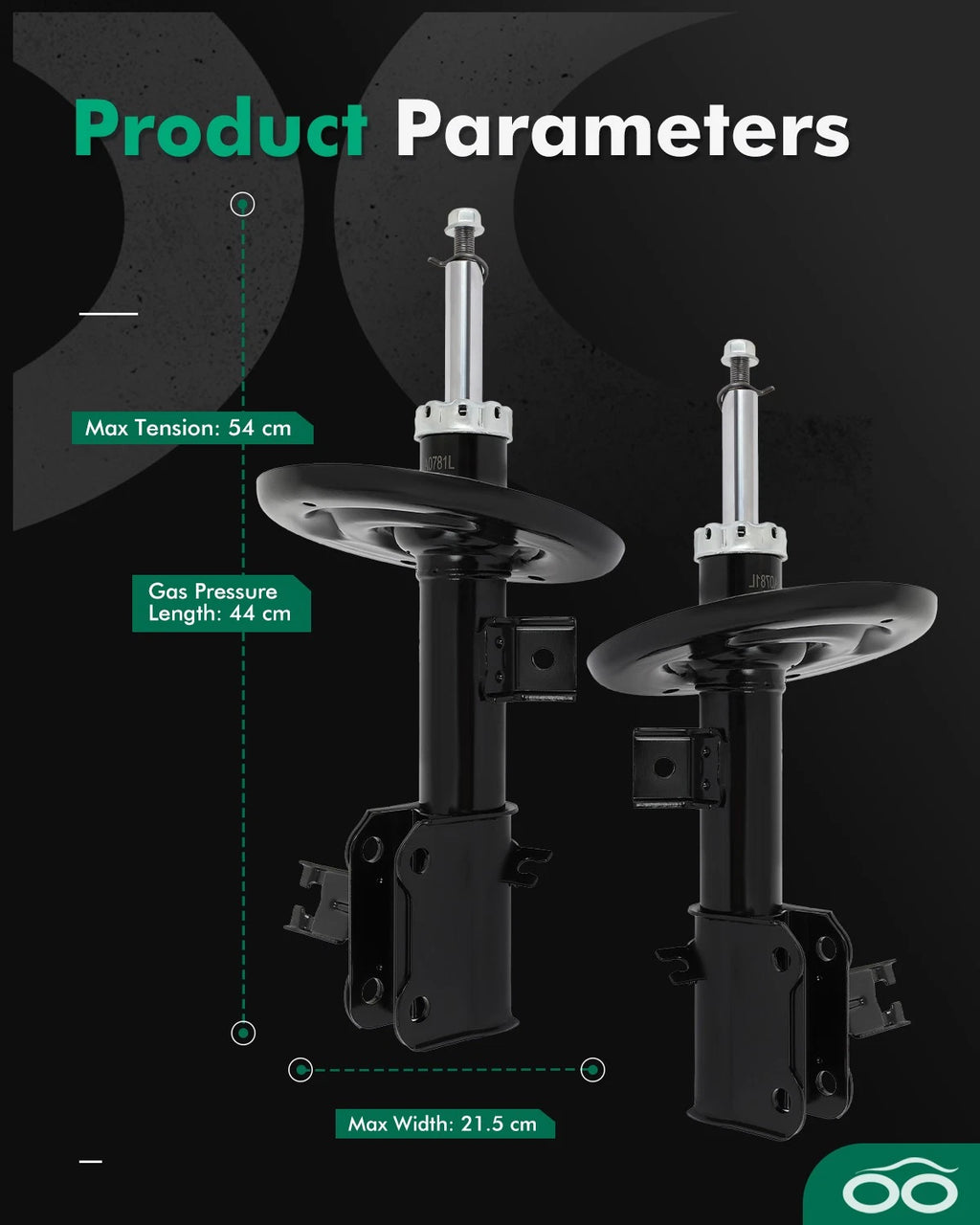 Front Pair Strut Shocks for Nissan Maxima (2016–2022) & Altima (2013–2018)