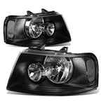 Pair of Headlights for Ford Expedition (2003–2006) - Black Housing, Clear Corner